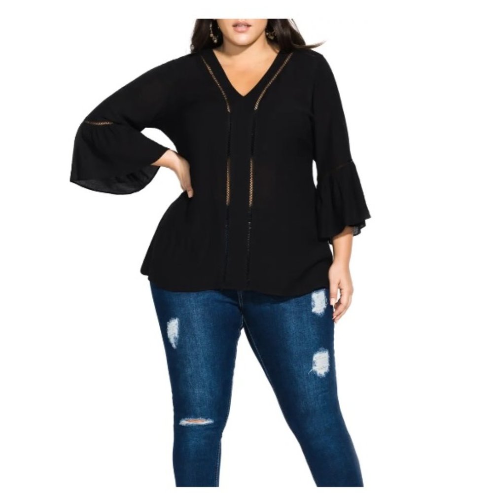 NWT City Chic Ladder Stitch Top